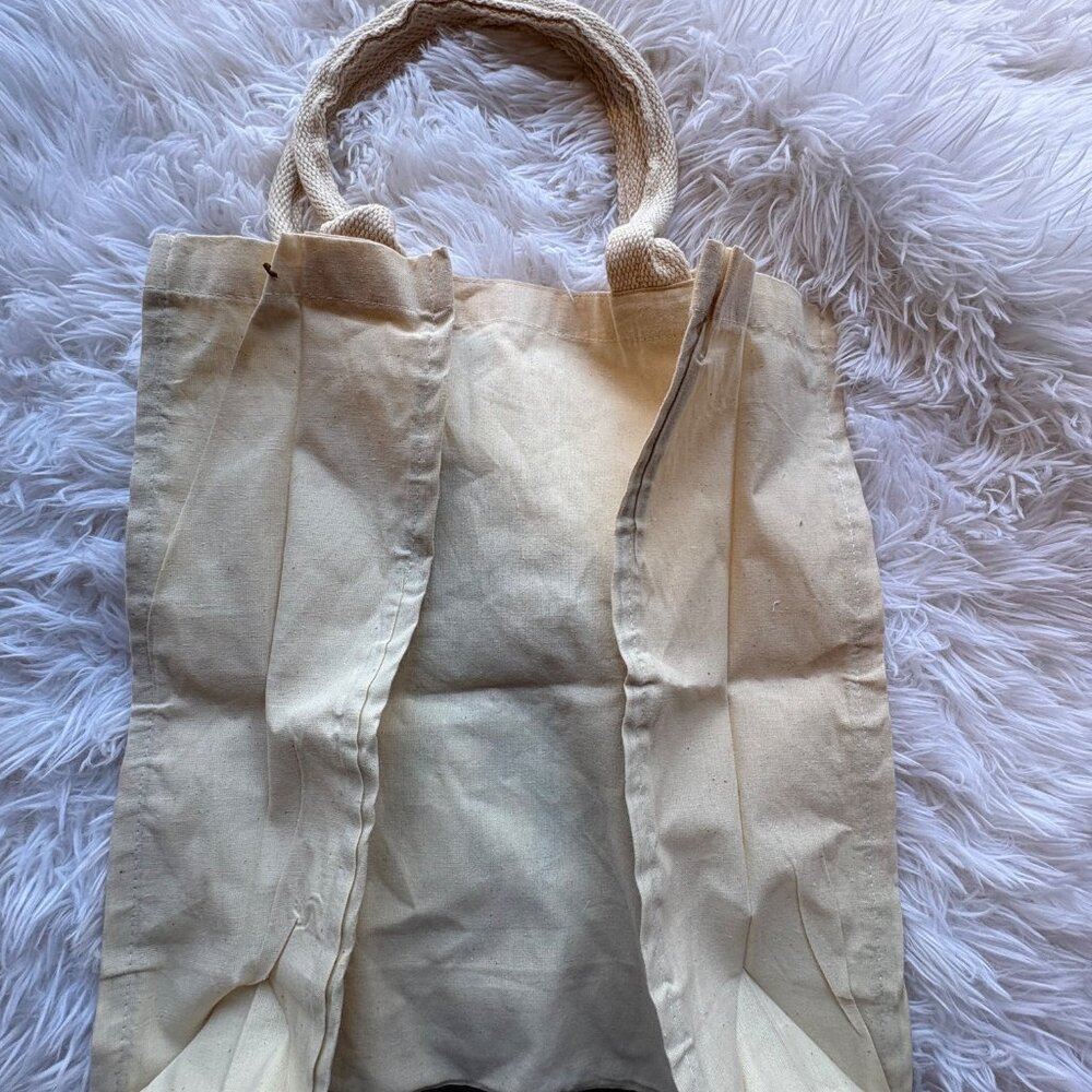 Horse Print Canvas Tote Bag With Woven Handles Beige Eco-Friendly Reusable Shopp - Picture 6 of 9